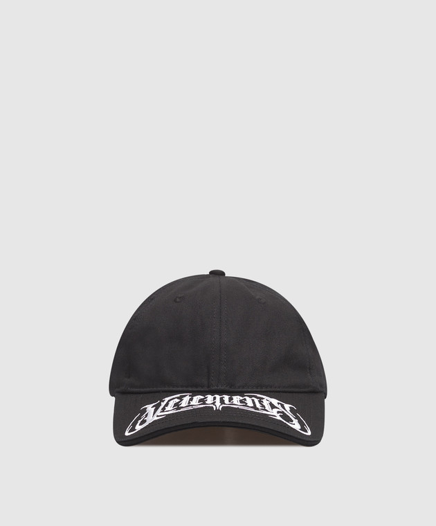 Vetements Чорна кепка з вишивкою логотипа UA66CA140B