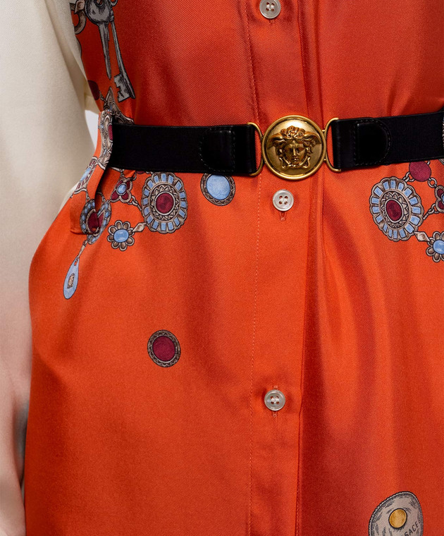 Versace Сукня-сорочка із шовку в принт 10254951A18636 зображення 5