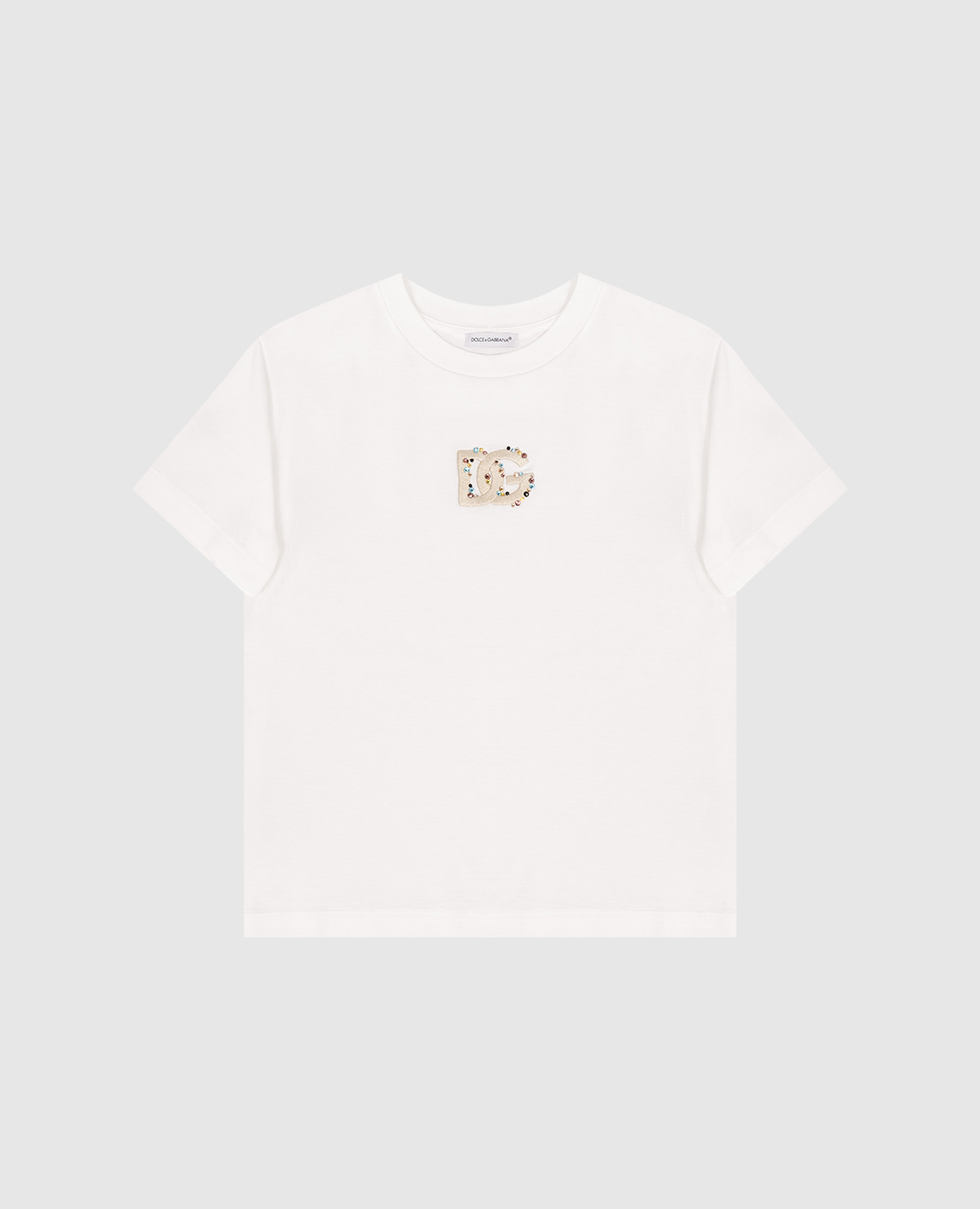 

Детская футболка с вышивкой монограммы, Белый, Футболки