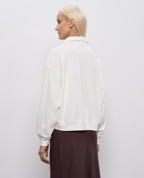 Brunello Cucinelli Белый свитшот с нашивкой эмблемы MG927VT404