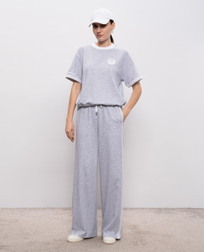 Peserico Сіра меланжева футболка з нашивкою емблеми S06475J005667