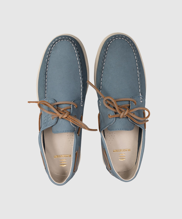 Florentino Блакитні топсайдери з нубуку 126296610106 зображення 4