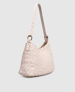 Dragon Розовая кожаная плетеная сумка Hobo Salvage DGS68170