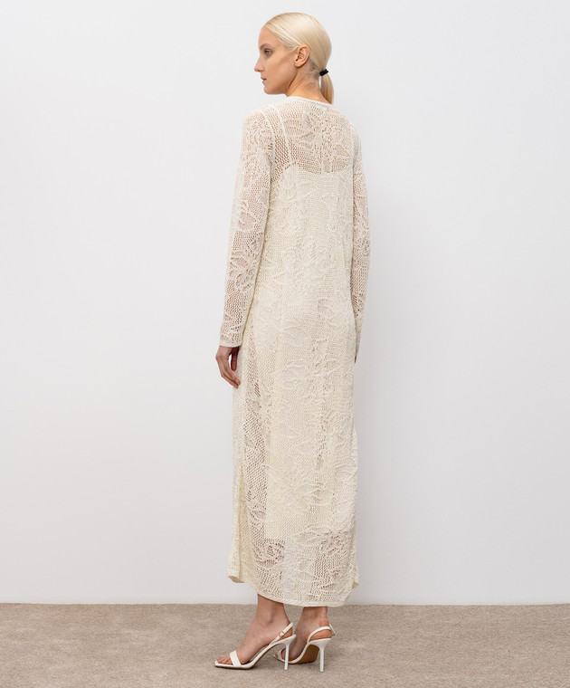 Fabiana Filippi Ажурний подовжений кардиган кольору айворі з паєтками MAD276F507D864 зображення 4