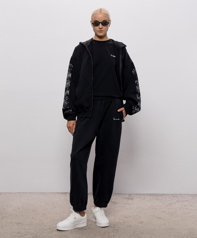Vetements Чорна спортивна куртка з брендовим принтом MH27ZU250B зображення 2