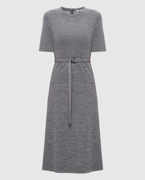 Peserico Сіра меланжева сукня з вовною S02056J00A07551