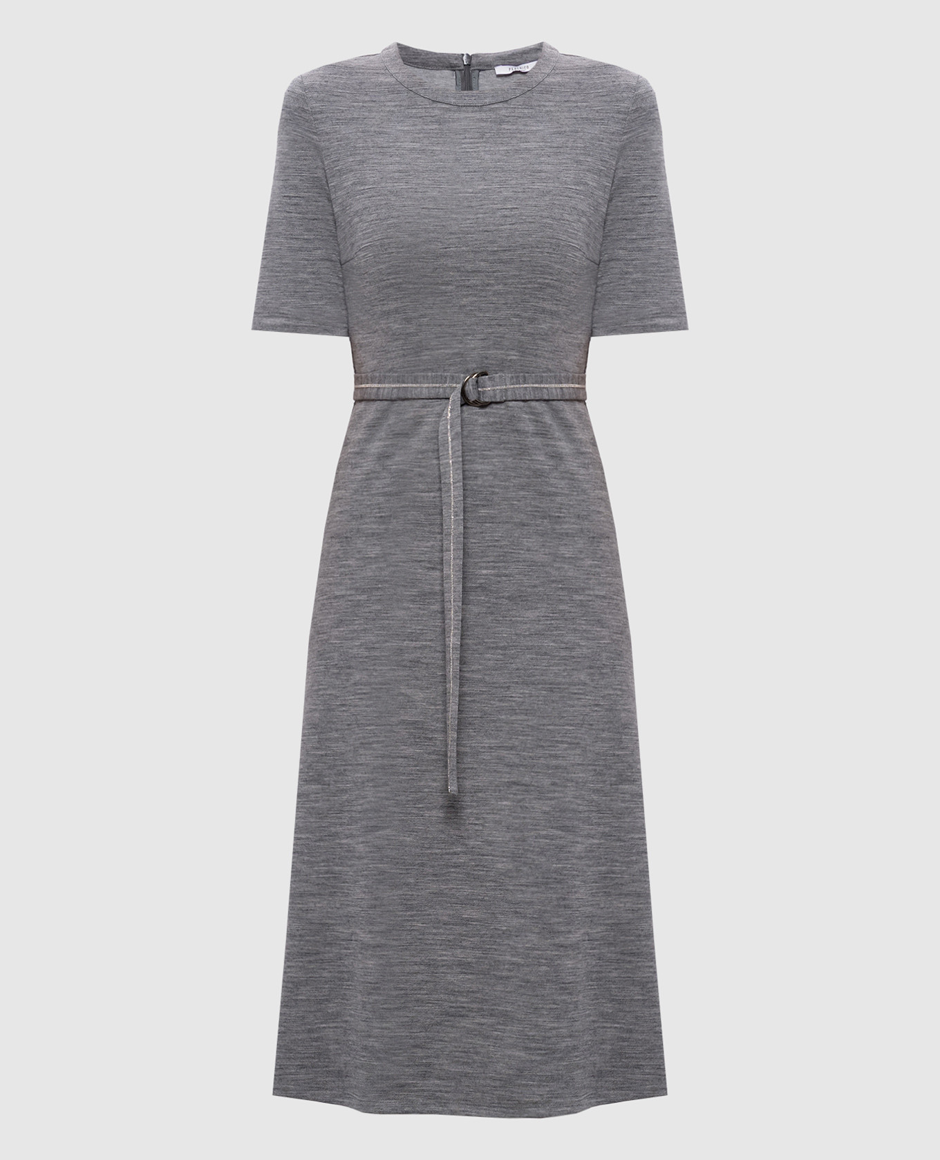 

Серое меланжевое платье с шерстью, Серый, Повседневные платья