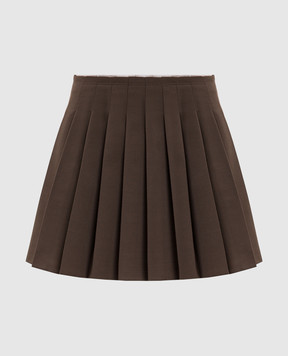 Maison Margiela MM6 Коричневая юбка-плиссе с шерстью S52MC0024M35436