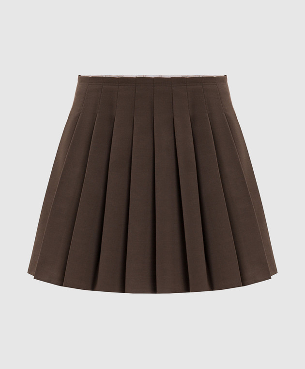 Maison Margiela MM6 Коричнева спідниця-плісе з вовною S52MC0024M35436