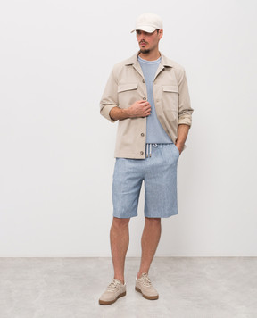 Peserico Голубые шорты из льна R54235D02607