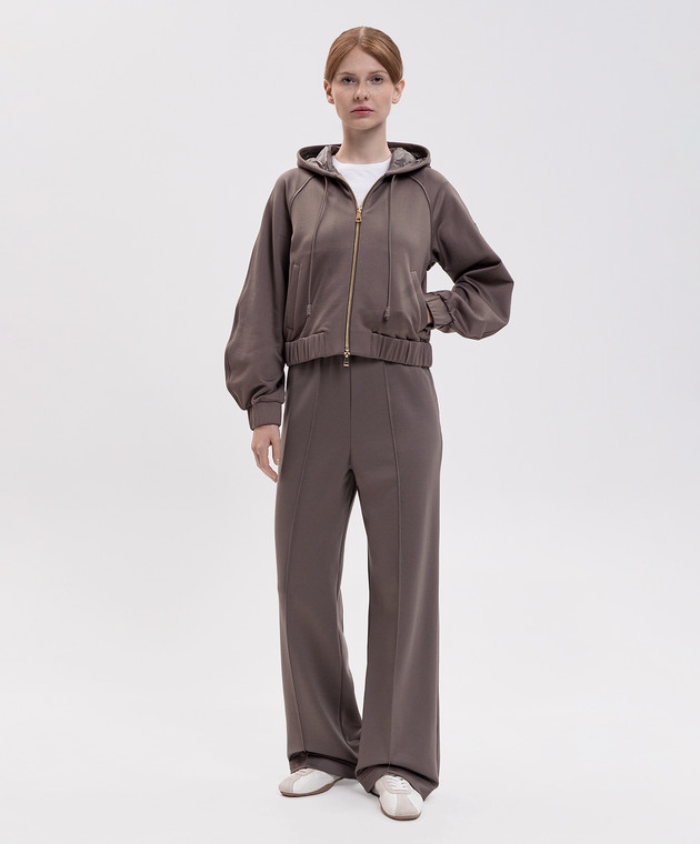 Moncler Коричневые брюки с нашивкой логотипа L20938H0000289A66 изображение 2