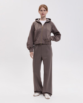 Moncler Коричневые брюки с нашивкой логотипа L20938H0000289A66
