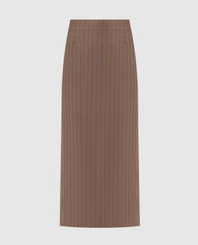 Etro Коричневая юбка из шерсти WRFA021499TJ213