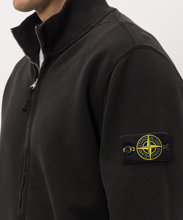 Stone Island Чорний кардиган з патчем логотипа L2S156100066S0A20 зображення 5
