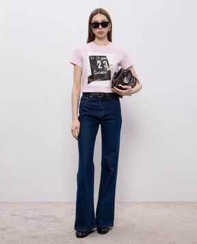 Givenchy Рожева футболка з принтом BW70FJP7A4