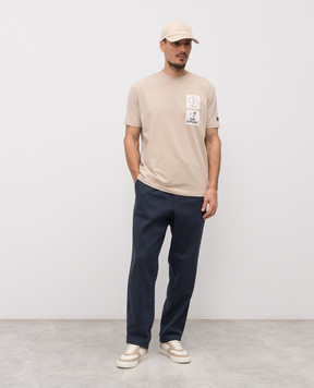 Iceberg Бежева футболка з брендовими нашивками F0126318