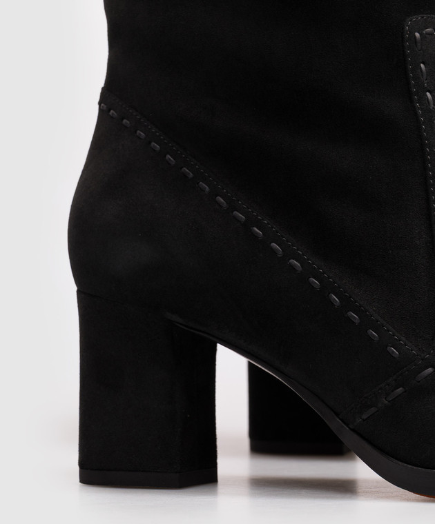 Santoni Черные замшевые сапоги WSDH72382NERNHHA изображение 5