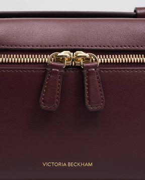 Victoria Beckham Бордовая кожаная сумка кросс-боди Vanity B126AAC007158A