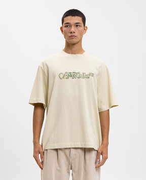 Off-White Бежева футболка Cloudy Arrow 44MAA120F5J00G