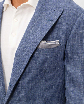 Brunello Cucinelli Двостороння сіра хустка-паше із шовку з окантуванням MX8650091