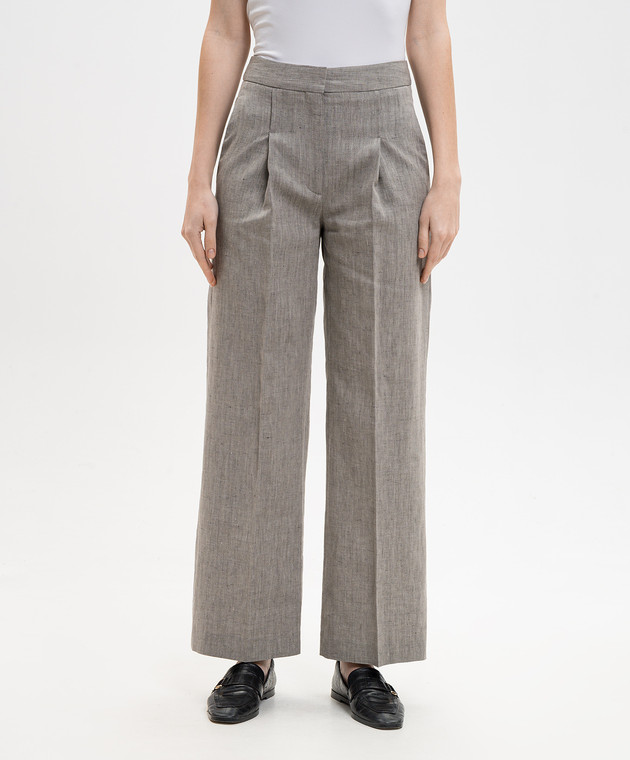 Loulou de Saison Серые брюки Hamet с льном HAMET изображение 3