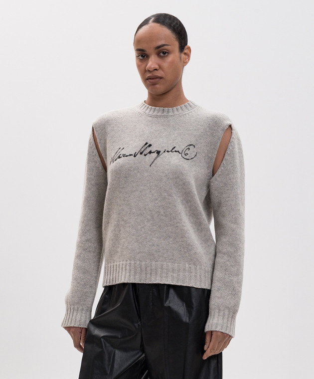 Maison Margiela MM6 Серый свитер с шерстью S52HL0065M13288 изображение 3