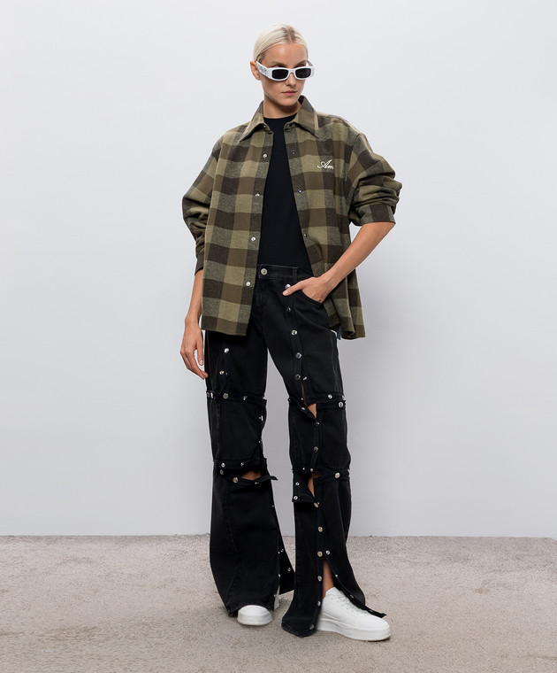 AMIRI Зеленая рубашка в клетку AM426SH063 изображение 2