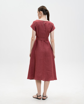 Max Mara Weekend Бордовое платье SORDIO из льна WKDESORDIO