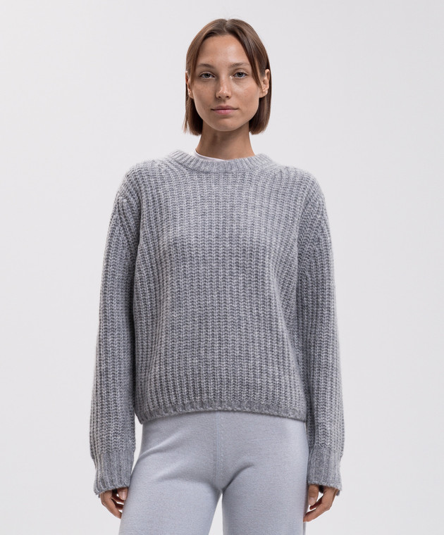 Allude Сірий светр з кашеміру та шовку 26577091 зображення 3