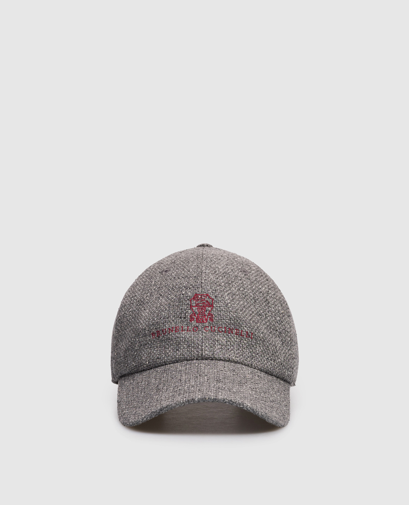 Серая кепка из льна, шелка и шерсти с логотипом