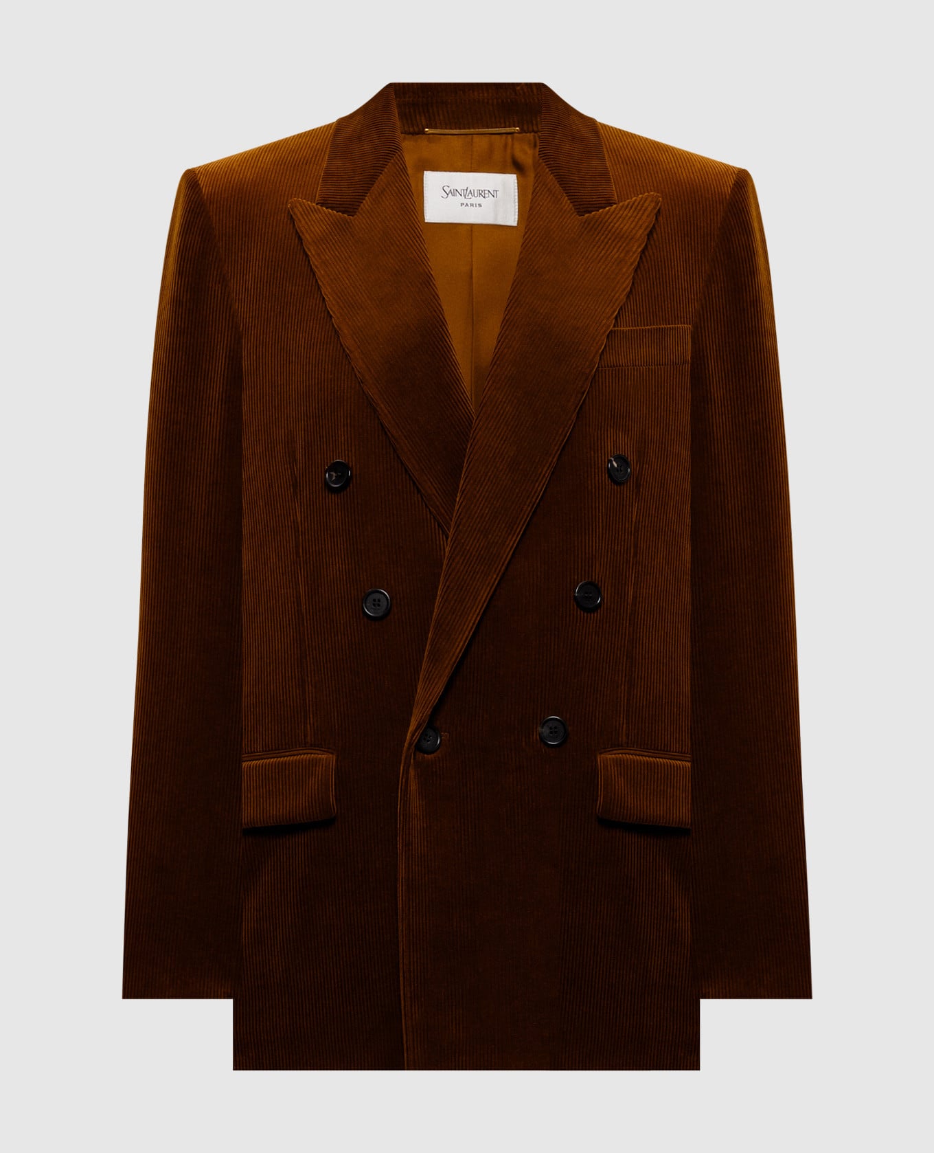 

Коричневый двубортный вельветовый жакет, Жакеты