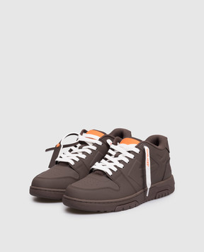 Off-White Коричневые кроссовки Out Of Office Lifted OMIA189S26MAT001