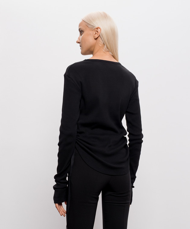 Ann Demeulemeester Черный лонгслив в рубчик B0014242FA659 изображение 4