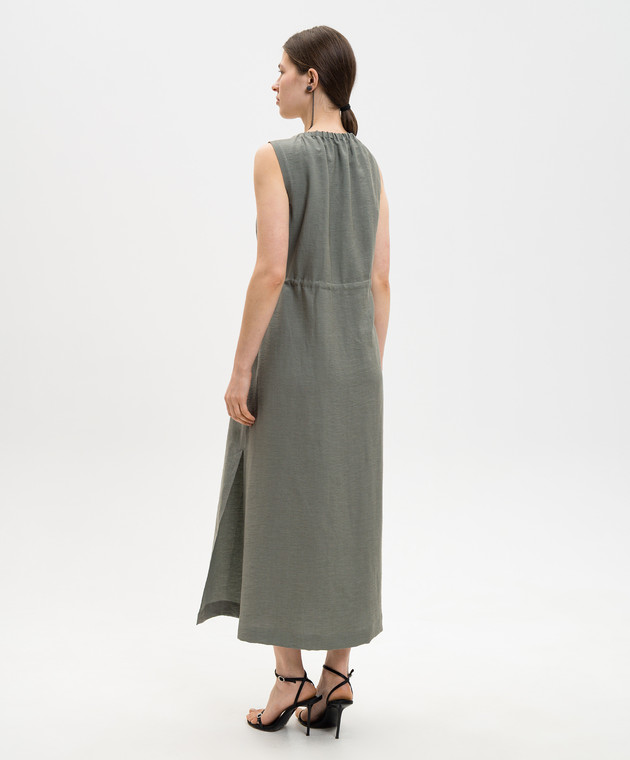 Peserico Зелена сукня з льоном S0223905435 зображення 3