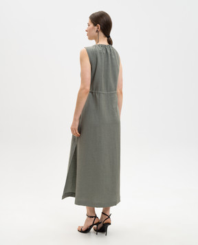 Peserico Зеленое платье с леном S0223905435