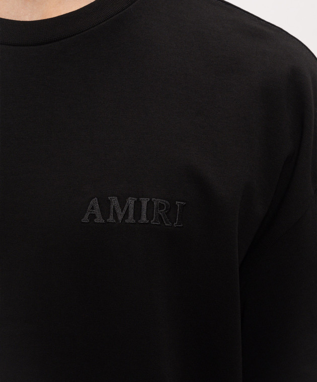 AMIRI Чорна футболка з фактурною вишивкою логотипа AMJYTE1061 зображення 5