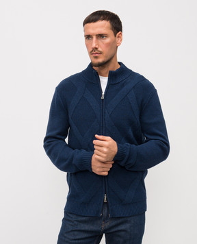 Cashmere&Whiskey Синій кардиган з вовни мериноса CH08