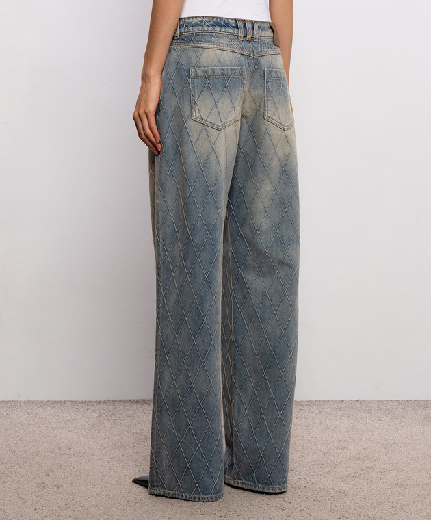 Balmain Голубые джинсы с эффектом потертости HF1MI052DF79 изображение 4