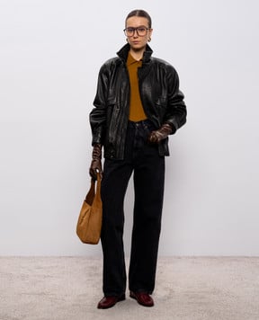 Saint Laurent Коричневе поло з вовни, кашеміру та шовку 801518YAPK2