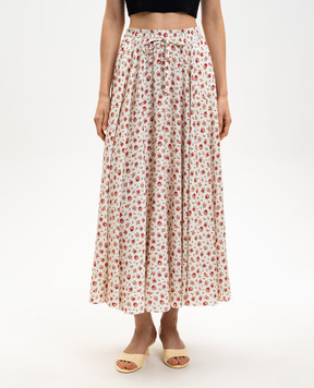 Dolce&Gabbana Біла сукня міді із шовку в принт F4DBGTFSA79