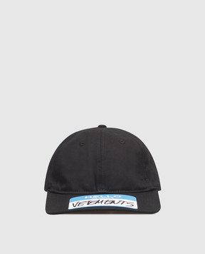 Vetements Чорна кепка з принтом UA66CA110B