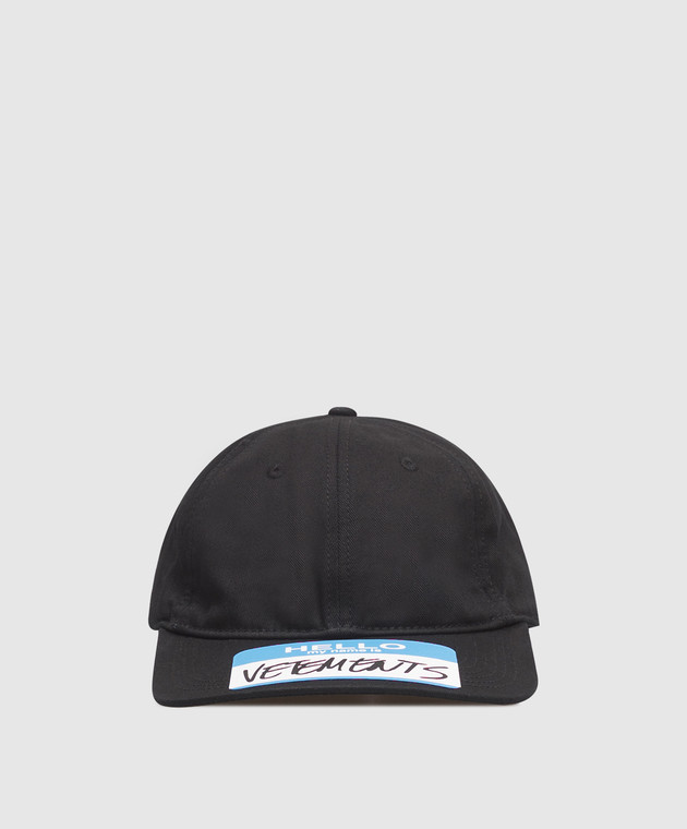 Vetements Чорна кепка з принтом UA66CA110B