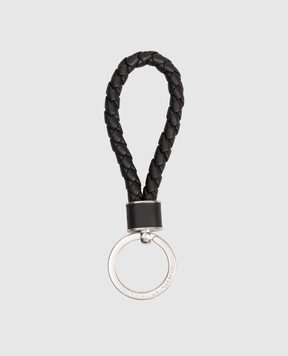 Bottega Veneta Черный кожаный брелок Intreccio 709727VMAY1