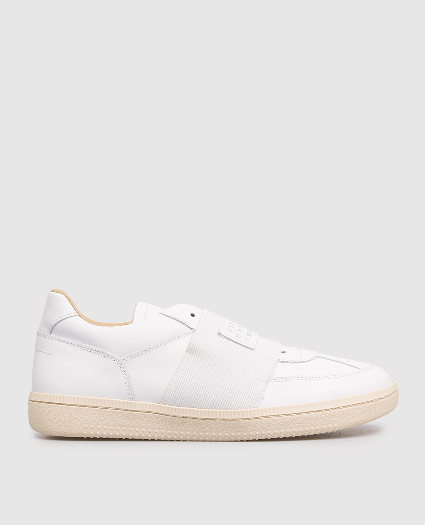 

Детские кожаные белые кроссовки с нашивкой логотипа, Белый, Кроссовки