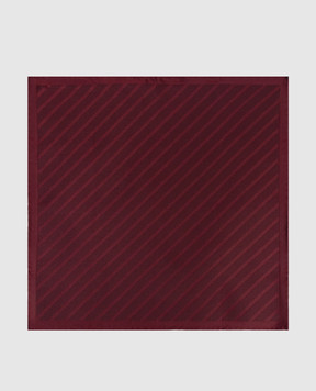 Brunello Cucinelli Бордовый платок-паше из шелка в полоску MI8740091