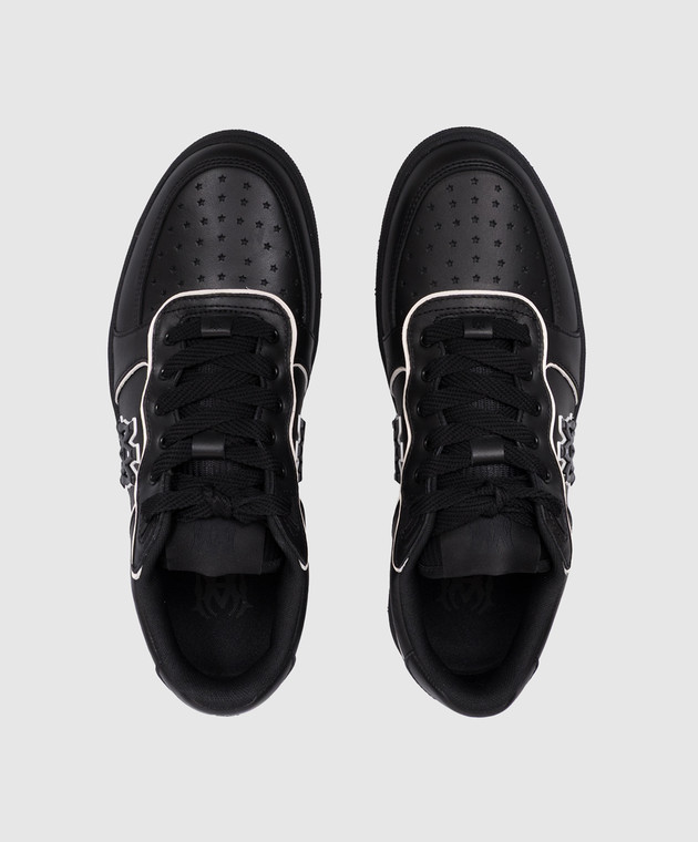 AMIRI Черные кожаные кроссовки NEWPORT AMSNSN1061 изображение 4