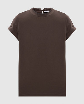 Brunello Cucinelli Коричневий топ з ланцюжком моніль M0T18BD200