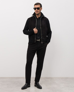 Tom Ford Чорні штани з логотипом SHL042FMC276