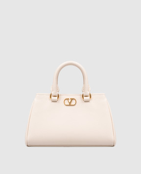Valentino Бежева шкіряна міні-сумка VLogo Signature 9W2P0BA9SNP