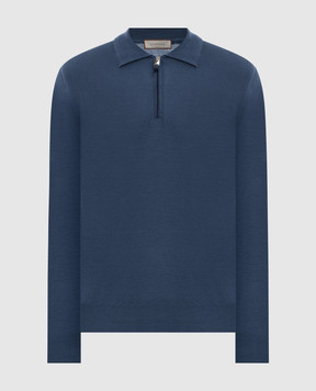 Canali Поло синего цвета из шерсти MK01149C0572
